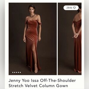 Anthropologie / BHLDN Jenny Yoo Issa Off the Shoulder Dress in English Rose